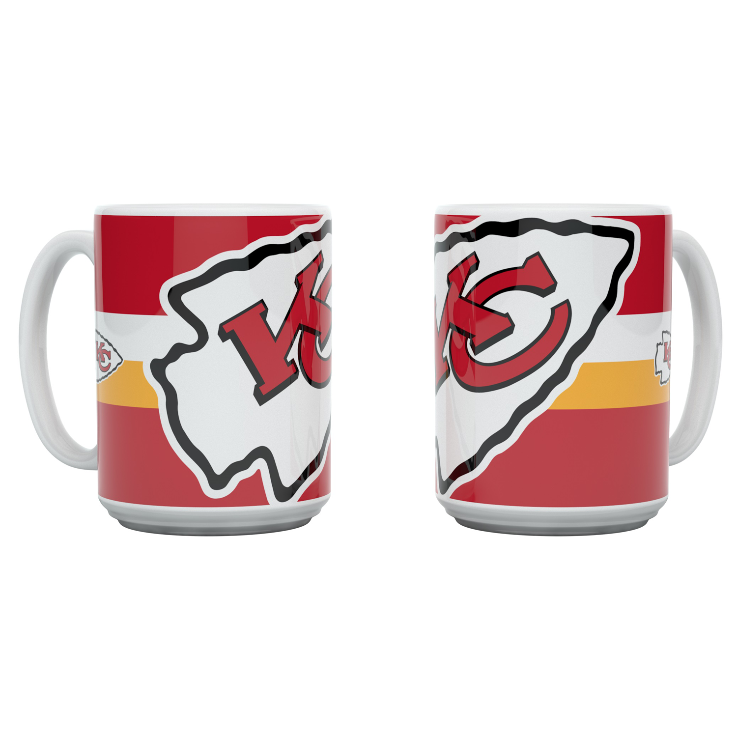 Kansas City Chiefs NFL Tasse "Triple Logo" Streifen 450 ml - Teamfarben